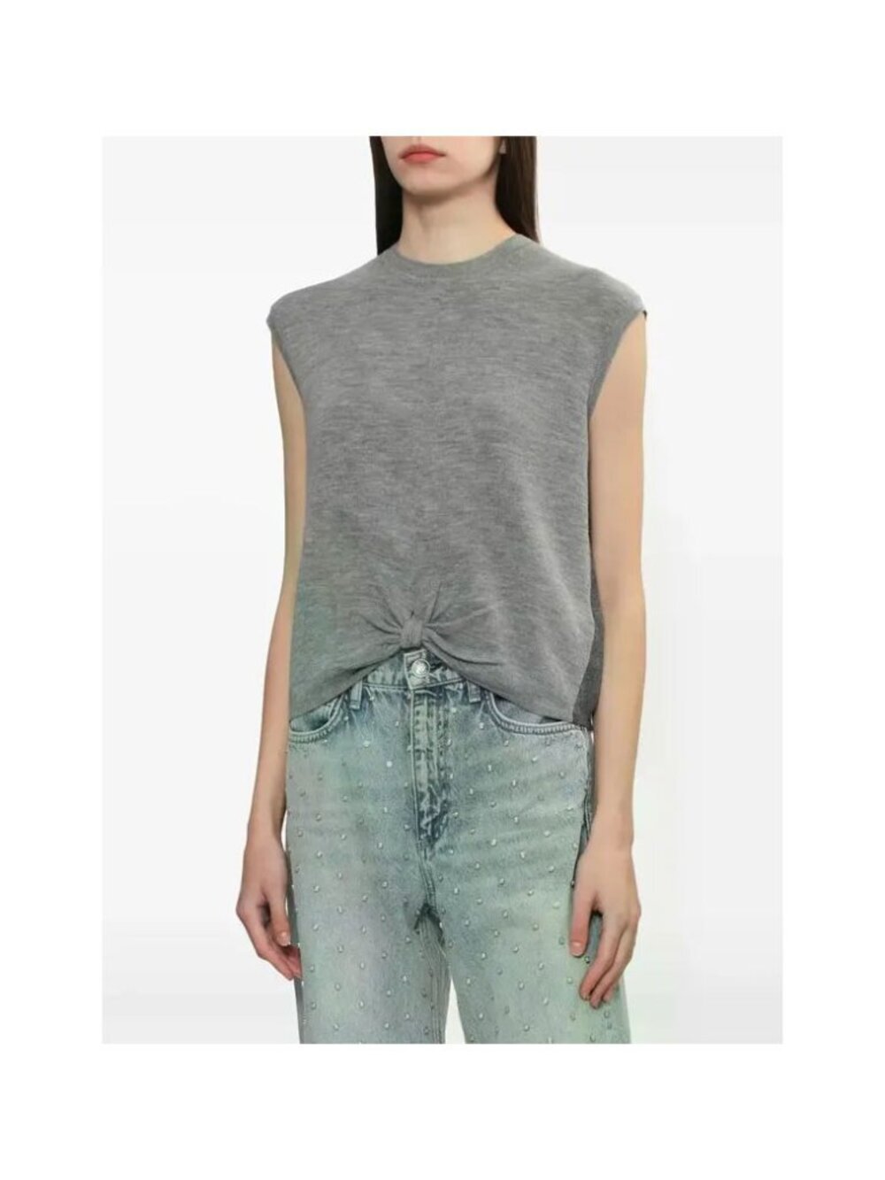 Rag & Bone Dennis Twist Front Wool Sleeveless Sweater